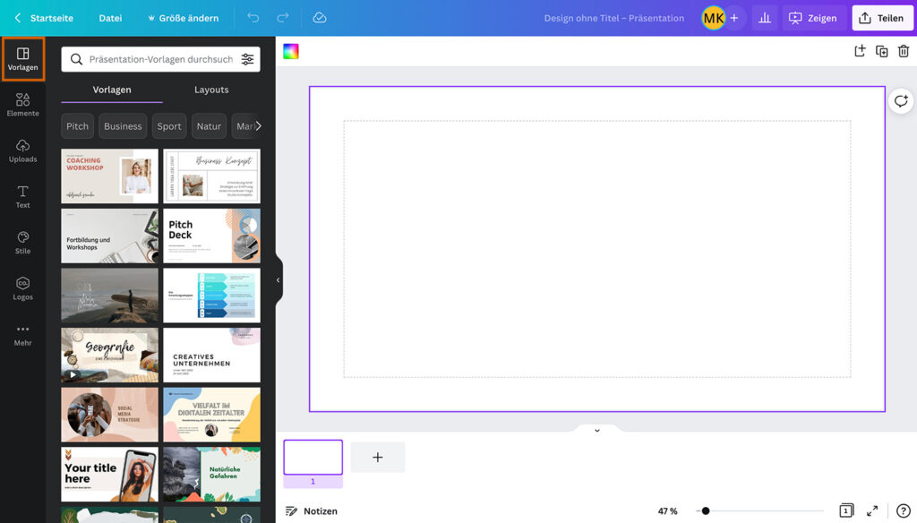 Canva Präsentation erstellen Anleitung für DesignAnfängerinnen