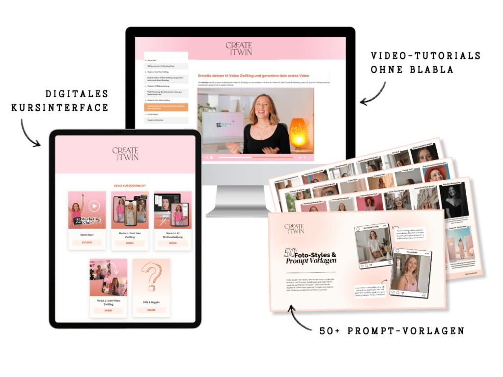Onlinekurs: Generiere Foto Shootings mit deinem KI Zwilling